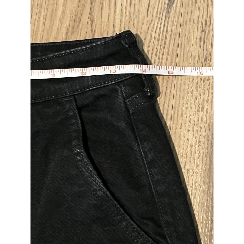Everlane The Wide Leg Crop Jean Black High Rise Button Fly Raw Hem Stretch 26 - Picture 8 of 12